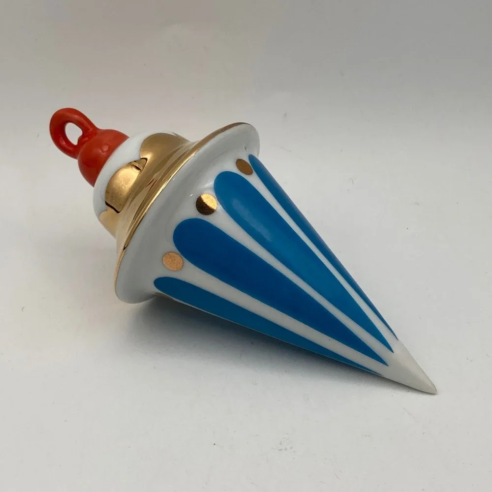 Villeroy & Boch Merry Curl Magic Ornament Ceramic Blue Gold Teardrop Holiday